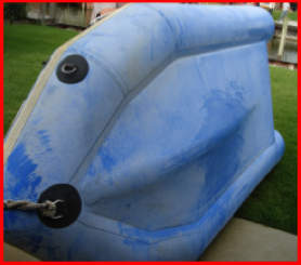 Blue Hypalon Dingy before restoration by ISLAND GIRL®'s Products